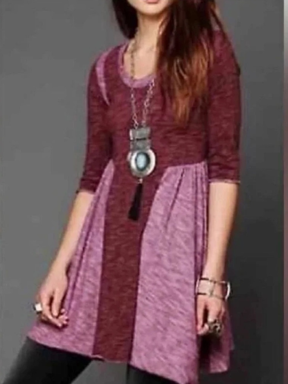 FP Free People Beach Good Morning Sunshine Babydoll Dress Cotton Pockets Purple